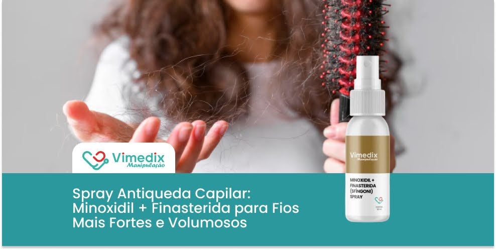 Spray Antiqueda Capilar: Minoxidil + Finasterida para Fios Mais Fortes e Volumosos